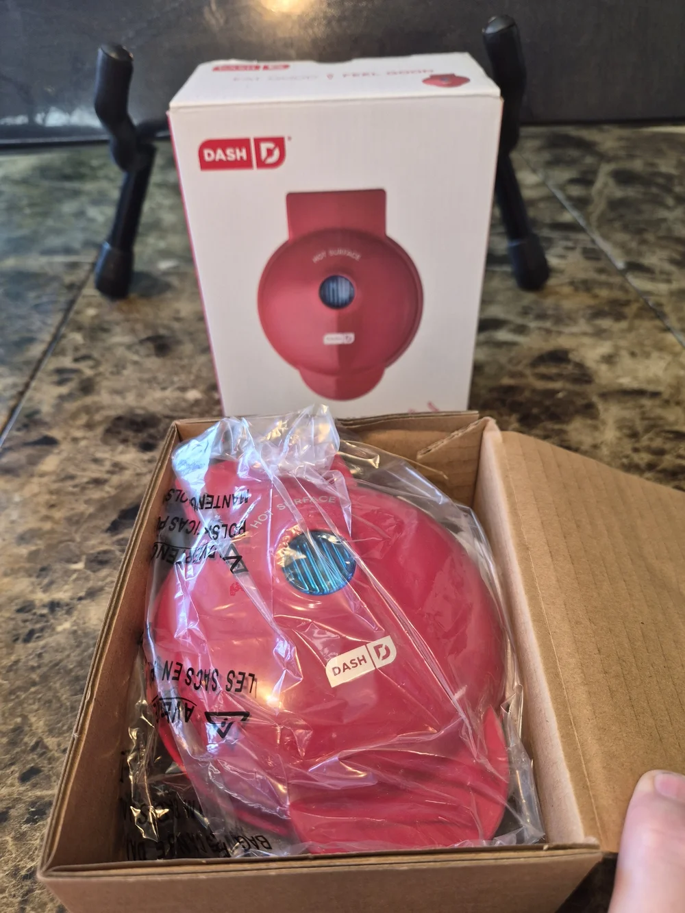 Dash Mini Waffle Maker DMW001RD Red New In Box Compact Individual NIB Electric